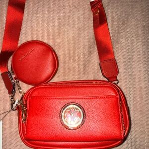 Christian Lacroix Vibrant Red Crossbody Bag with Coin Pouch